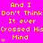 Yellow text on bright pink background repeats 'And I Don't Think It ever Crossed His Mind' with small pink hearts below each phrase.