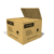 Animated sequence of a brown cardboard box in various open states against white background.