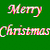 Merry Christmas text in multicolored pixelated letters on green and red backgrounds.