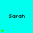 identical 'Sarah' text labels with varying green heart counts on a cyan background, showing animation progression from one to five hearts per label