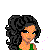 Pixelated character with curly black hair wearing green outfit with monkey faces and "N KEYS" text, standing next to text "PJ Party!!" on white background.