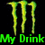 Four -arranged with green text labels: 'My Drink' shows a glowing green logo, 'My Pet' displays a rainbow-colored horse, 'My Ride' depicts a green vehicle on water, and 'My Life' features a skier in motion