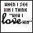 Animated sequence of text-based icons showing 'WHEN I SEE HIM I THINK' above 'LOVE HIM' with alternating 'BUT WE'RE JUST FRIENDS' and heart symbols, featuring color variations in the word 'HIM'.