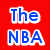Four- with red, blue, black, and white backgrounds displaying text fragments and a grayscale basketball player image