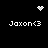 Pixelated black background with white text and animated symbols above four identical 'Jaxon<3' labels arranged in a