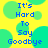Pixelated blue text reads "It's Hard To Say Goodbye" on a yellow background with green circular shapes, repeated in a pattern