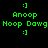 Green pixelated text and emoticons on black background with green rectangular overlays shifting