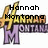 Animated pixel art icon featuring 'Hannah Montana' text with changing words above the logo.