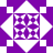 Static pixel art icon with purple and white geometric shapes forming a symmetrical pattern.