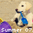 Pixelated image of a character with light hair holding a blue shovel on a sandy background with 'SUMMER 07.' text.