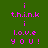 Pixelated text "i think i love you!" in pink on green background with cyan highlight rectangles shifting
