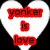 Four white heart shapes on black background with red text; bottom-left heart contains 'she raped me last nite' in bold font.