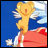 A 48x48 pixel animated buddy icon featuring a yellow anime character with wings and red eyes against a blue background, paired with "Anime IM" text on black.