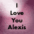 Four- with text and photo: 'I Love You Alexis' on purple, couple photo on top-right, dates on blue, 'You are In Our Prayers!' on pink