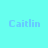Four quadrants display 'Caitlin' text in varying blue shades with pixelated font style across cyan, light blue, dark blue, and medium blue backgrounds.