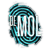Pixelated icon with teal and black striped background, white stylized text 'DM' centered, static image with no visible motion.