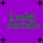 Purple background with black plus signs and green text reading 'koeley danielle' in four identical quadrants.