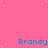 A static image with a bright pink background, scattered yellow dots, and repeated blue text "Brandy" in a pattern