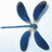 A pixelated blue dragonfly icon with six wings and a long tail, next to the text "Fly-away with me?" in matching blue block letters.