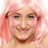 A static image of a person with pink hair and light skin, overlaid with multiple text elements including "DANCE SING DREAM" in bright pink on black backgrounds.