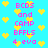 Pixelated icon with cyan background, yellow hearts, and pink text reading 'BCDS and CAMP BFFLS 4 eva' repeated in two