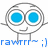 Pixelated cartoon character with large blue eyes, gray outline, and smiling expression in three poses.