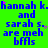 Green background with blue text repeating 'hannah k. and sarah s. are meh bffs' in four , each containing three of identical text