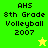 Green and yellow pixelated icon with 'AHS 8th Grade Volleyball 2007' text and a star symbol.