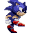 Six pixel-art frames of Sonic the Hedgehog running in a contact sheet layout with gray background transparency.
