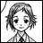 Black-and-white pixelated image of a character with short wavy hair, large eyes, and a neutral expression, next to text reading "Anime IM" and "COM" on a black background.