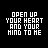 Pixelated text animation on black background with 'OPEN UP YOUR HEART AND YOUR HAND TO ME' in white and pink hues, showing progressive character corruption.
