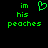 Green pixelated text and a heart symbol on black background, with one version showing the heart as part of the word 'im' above 'his peaches'.