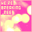 Animated contact sheet of a pink and yellow pixelated icon with changing text displaying "WE'RE BREAKING FREE" across multiple frames.