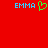 Red background with blue text 'EMMA' on left and right, green pixelated heart symbol between them.