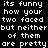A 48x48 pixel animated contact sheet of a text-based buddy icon with repeating phrases in multiple colors on black background, showing frame-by-frame color variations across nine sampled frames arranged in a 3x3 grid.