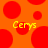 Orange background with red circles; yellow text 'Cerys' appears twice in pixelated font.