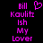 Pixelated text in bright pink on black background with a heart symbol above the name, displayed in two identical vertical