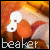 Animated contact sheet of a Beaker Muppet icon with orange text cycling through color states over a warm-toned background.