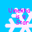 A blue background with four white snowflake icons, each containing pink text reading "Umekho is a Star" in a pixelated font.
