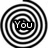 Four circular black-and-white spiral patterns arranged in a , each containing distinct text: You, will, Worship, Sophie