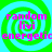 A static image with four identical quadrants featuring green and cyan spiral patterns overlaid with pink text reading 'random livi energetic' in a pixelated style.
