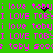 Green background with repeated pink text 'i love toby' and 'I LOVE TOBY!' in pixelated font, some instances include a small black heart symbol.