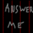 Pixelated text elements display 'Answer Me', 'Question of the Day', and '1300 Points' across a split background with black, white, and gray sections.