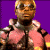 A pixelated buddy icon featuring a character in a pink and black outfit against a purple background on the left, with green text reading "Original Icons .com" on a dark green background on the right.