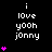 Pixelated text and pink hearts animate on a black background, with heart count increasing then decreasing across frames.