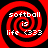Four identical red and black spiral patterns with white text reading "softball is life (333)" arranged in a