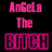 Pixelated pink text on black background reads "AnGela The BUTCH" with stylized lettering and thick outlines.