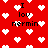 Red background with white pixelated hearts and repeated black text reading "I lov nermin" in a pattern