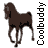 Animated contact sheet of a brown horse icon in various walking poses with vertical "Coolbuddy" text on the right side, displayed as 21 sequential frames arranged in a grid.