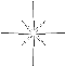 Five star-shaped pixel art icons with white centers and radiating arms in varying color schemes on a gray background.